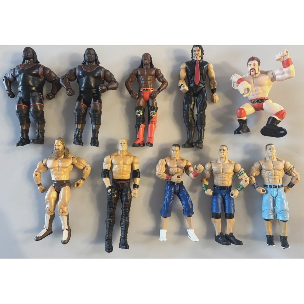 Lot of 10 WWE Wrestling Action Figures Kingston Thorne Cena Henry Mattel Jakks